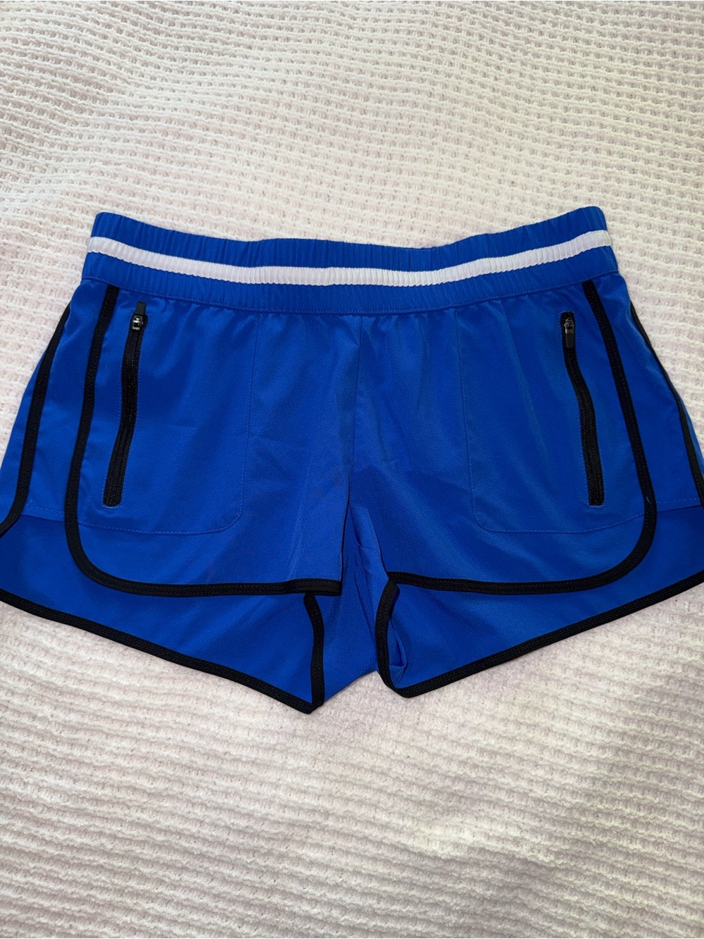 Fabletics Royal Blue Athletic Shorts with Black Trim